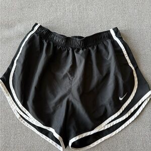 Nike Women's Black and White Athletic Shorts